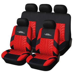 Stylish Car Seat Covers Set Universal Fit Most Cars ,Tire Track Detail