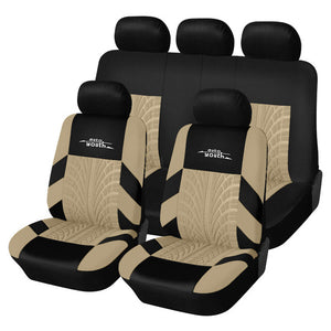 Stylish Car Seat Covers Set Universal Fit Most Cars ,Tire Track Detail