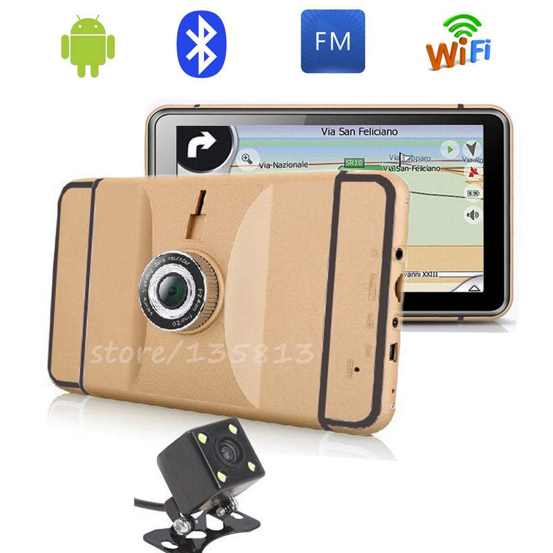 7 inch Car Truck GPS Navigation Android car rear view DVR